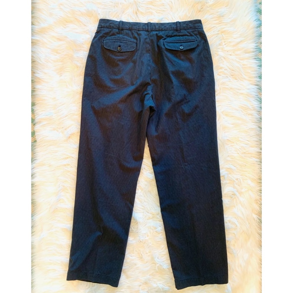 BANANA REPUBLIC Mens Black Pinstripe Dress Pants - Picture 2 of 3